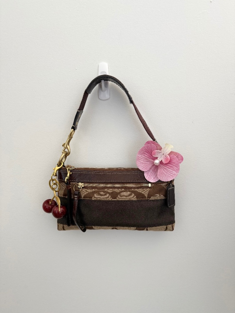 Vintage Coach Demi Stripe Shoulder Bag